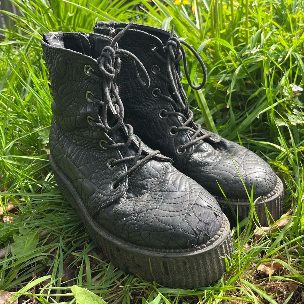 Killstar Spider Web Platform Boots Women’s 10